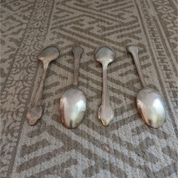 VTG International Silver Co. Set of 4 Dinner Spoons Unpolished 6" - Picture 2 of 4